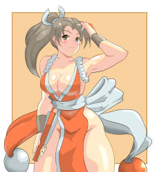 Rule 34 | 1girl, absurdres, breasts, fatal fury, highres, large breasts, long hair, ponytail, shiranui mai, solo