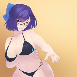 Rule 34 | 1girl, a-chan (hololive), breasts, glasses, highres, hololive, large breasts, looking at viewer, solo, virtual youtuber