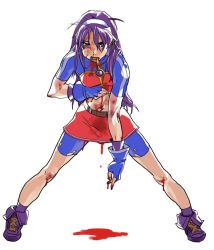 Rule 34 | asamiya athena, blood, purple hair, snk, the king of fighters