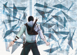 Rule 34 | 1boy, assassin&#039;s creed, assassin&#039;s creed (series), backpack, bag, bow (weapon), crossbow, desmond miles, from behind, concealed weapon, hidden blade (assassin&#039;s creed), male focus, ray k, solo, sword, tattoo, weapon