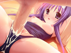 Rule 34 | 00s, 1boy, 1girl, arm support, arm up, armpits, ass, atelier kaguya, bare legs, bare shoulders, beach, blue hair, blue one-piece swimsuit, blush, breasts, breasts out, bukkake, butt crack, censored, center opening, choco chip, clothed sex, clothing aside, collarbone, competition swimsuit, completely nude, couple, crotch, cum, cum in pussy, cum on ass, cum on body, cum on lower body, cumdrip, day, dutch angle, erection, eyelashes, feet out of frame, full body, game cg, groin, hair between eyes, hair ornament, hair ribbon, hetero, long hair, looking at another, lower body, lying, medium breasts, midou kotone, missionary, mosaic censoring, navel, nipples, nude, on back, one-piece swimsuit, open clothes, open mouth, osananajimi to ama~ku ecchi ni sugosu houhou, outdoors, penis, purple eyes, pussy, ribbon, school swimsuit, sex, shade, sleeveless, smile, solo focus, spread legs, stomach, sunset, sweat, sweatdrop, swimsuit, swimsuit aside, testicles, thighs, tongue, topless, twintails, vaginal, very long hair, wet