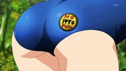 Rule 34 | animated, animated gif, ass, bent over, buttons, close-up, from behind, isshiki akane, jiggle, swimsuit, text focus, vividred operation