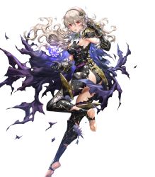 Rule 34 | 1girl, armor, armored dress, ass, barefoot, black armor, breasts, cape, corrin (female) (fire emblem), corrin (female) (nohr noble) (fire emblem), corrin (fire emblem), corrin (fire emblem)feet, female focus, fire emblem, fire emblem fates, fire emblem heroes, full body, gloves, greaves, hairband, highres, leotard, long hair, medium breasts, nintendo, official art, parted lips, pointy ears, red eyes, sencha (senchat), sleeveless, solo, thighhighs, thighs, toeless legwear, toes, torn cape, torn clothes, transparent background, white hair