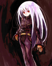 Rule 34 | 1girl, haruhito (divineshalt), jacket, kula diamond, long hair, red eyes, solo, the king of fighters, track jacket