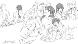 Rule 34 | 2girls, barefoot, casual, cup, facing away, from behind, grin, hair down, hand on another&#039;s hip, higuchi kaede, holding, holding cup, holding hands, hood, hoodie, legs up, long hair, lying, milk carton, mole, mole under eye, mug, multiple girls, multiple views, nijisanji, on stomach, one eye closed, pouring, profile, sitting, sitting on person, smile, soramame (corndog), track suit, tsukino mito, very long hair, virtual youtuber, yuri