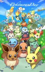 Rule 34 | :d, animal focus, bird, black eyes, black fur, blue skin, blue sky, blurry, blurry background, bow, bowtie, bright pupils, brown fur, bulbasaur, cat, charmander, chespin, chikorita, chimchar, closed eyes, cloud, colored skin, commentary request, copyright name, creatures (company), crocodilian, cyndaquil, eevee, fennekin, flying, fox, froakie, fuecoco, game freak, gen 1 pokemon, gen 2 pokemon, gen 3 pokemon, gen 4 pokemon, gen 5 pokemon, gen 6 pokemon, gen 7 pokemon, gen 8 pokemon, grass, green bow, green bowtie, green fur, green skin, grookey, highres, inana umi, legendary pokemon, litten, looking at viewer, lugia, monkey, mudkip, nintendo, no humans, one eye closed, open mouth, orange eyes, oshawott, outdoors, owl, penguin, pikachu, piplup, pokemon, pokemon (creature), popplio, quaxly, rabbit, rayquaza, red eyes, rowlet, scorbunny, sharp teeth, sky, smile, snivy, sobble, sprigatito, squirtle, tail, teeth, tepig, torchic, totodile, treecko, turtwig, white pupils, yellow skin