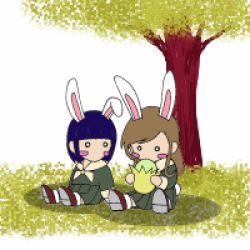 Rule 34 | 00s, animal ears, animated, animated gif, rabbit ears, ginkgo tree, lowres, maria-sama ga miteru, nijou noriko, toudou shimako