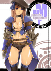 Rule 34 | 1girl, armor, azure (armor), belt, belt bra, belt pouch, beret, black bra, black thighhighs, blue eyes, bow, bra, breasts, brown hair, capcom, chainmail, cleavage, collar, collarbone, cover, cover page, crop top, denim, denim shorts, gauntlets, gloves, hat, large breasts, lingerie, long hair, looking at viewer, midriff, monster hunter, monster hunter (series), monster hunter frontier, navel, open clothes, open shirt, plaid, pouch, shiny skin, shirt, short shorts, shorts, sidelocks, skirt, smile, solo, standing, strap, swept bangs, thighhighs, thighs, thomasz, underboob, underwear, vagrant (artist)