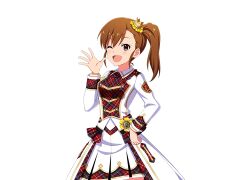 Rule 34 | 1girl, brown hair, crown, futami mami, idolmaster, idolmaster million live!, idolmaster million live! theater days, official art, re prologue x (idolmaster), side ponytail, solo