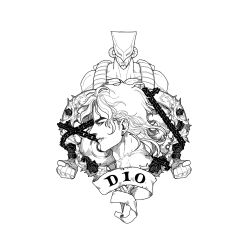 Rule 34 | 1boy, birthmark, chain, character name, clenched hands, dio brando, earrings, flower, greyscale, highres, huang lia, jewelry, jojo no kimyou na bouken, male focus, monochrome, plant, profile, rose, scar, spikes, stand (jojo), the world, vines