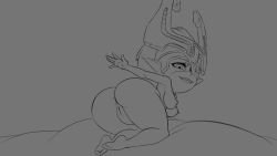 Rule 34 | animated, animated gif, anus, anythinggoes, ass, breasts, cleft of venus, helmet, midna, monochrome, nintendo, pointy ears, pussy, small breasts, the legend of zelda, the legend of zelda: twilight princess, uncensored