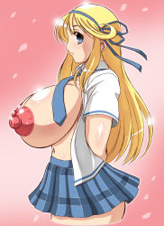 Rule 34 | 10s, breasts, highres, huge breasts, huge nipples, katsuragi (senran kagura), nipples, school uniform, senran kagura, yukimaru (gojo)