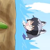 Rule 34 | 1girl, animal ear fluff, animal ears, animated, black bow, black bowtie, black gloves, black hair, blue sky, bow, bowtie, cloud, commentary request, common raccoon (kemono friends), day, fang, fur collar, gloves, grey hair, kemono friends, looping animation, multicolored hair, open mouth, outdoors, raccoon ears, short hair, sky, solo, splashing, swimming, taro (tontaro), video, water, waterfall, wavy mouth, white hair