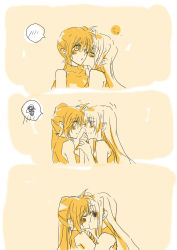 Rule 34 | 00s, 10s, 2girls, 3koma, 4koma, artist request, blush, kissing cheek, comic, couple, fate testarossa, flustered, highres, kiss, long hair, lyrical nanoha, mahou senki lyrical nanoha force, mahou shoujo lyrical nanoha, mahou shoujo lyrical nanoha strikers, mahou shoujo lyrical nanoha vivid, multiple girls, ponytail, smile, takamachi nanoha, very long hair, yuri