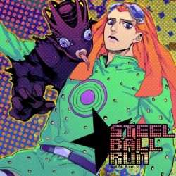 Rule 34 | 1boy, bad id, bad pixiv id, blue eyes, copyright name, goggles, goggles on forehead, goggles on head, icym, jojo no kimyou na bouken, l a boomboom, lips, long hair, male focus, red hair, solo, stand (jojo), steel ball run, target