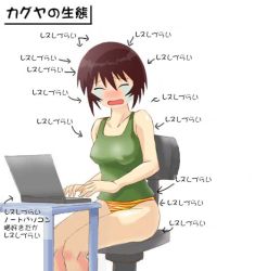 Rule 34 | 1girl, azumanga daiou, computer, derivative work, diagram, fujoshi, futaba channel, kagura, kagura (azumanga daioh), parody, solo, tears, translated