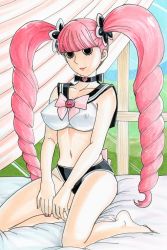 Rule 34 | 1girl, absurdres, breasts, drill hair, hayami jin, highres, lipstick, makeup, one piece, perona, pink hair, twintails