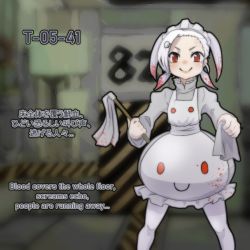 Rule 34 | 1girl, all-around helper, apron, asymmetrical bangs, blush, cleaning brush, dress, english text, grey hair, hair ornament, hairclip, high collar, holding, huyusaki taiga, juliet sleeves, lobotomy corporation, long sleeves, maid, maid headdress, mop, multicolored hair, pantyhose, personification, print apron, project moon, puffy sleeves, quad tails, rag, red eyes, red hair, smile, smiley face, solo, two-tone hair, v-shaped eyebrows