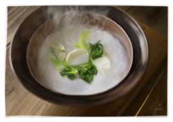 Rule 34 | bowl, food, food focus, highres, igawa333, no humans, original, photo-referenced, photorealistic, realistic, signature, steam, vegetable