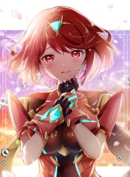 Rule 34 | 1girl, breasts, highres, large breasts, pyra (xenoblade), red eyes, red hair, solo, ui frara, xenoblade chronicles (series), xenoblade chronicles 2