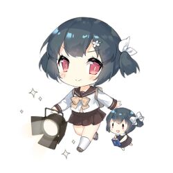 Rule 34 | 2girls, :d, backpack, bag, battery, black hair, blush, blush stickers, bow, bowtie, brown dress, brown footwear, brown sailor collar, brown skirt, chibi, closed mouth, dress, fairy (girls&#039; frontline), full body, girls&#039; frontline, hair ribbon, holding, illumination fairy (girls&#039; frontline), long sleeves, looking at viewer, midriff peek, multiple girls, official art, open mouth, pleated skirt, red eyes, ribbon, sailor collar, saru, school uniform, serafuku, shirt, short hair, short twintails, simple background, skirt, smile, socks, sparkle, studio lights, third-party source, transparent background, twintails, v-shaped eyebrows, walking, white ribbon, white shirt, white socks, yellow bow, yellow bowtie, | |