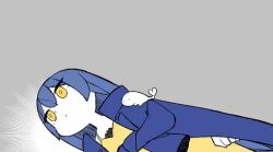 Rule 34 | 1boy, 1girl, animated, blue hair, closed eyes, coat, coat on shoulders, digimon, expressionless, imai chitose, long hair, mishima erika, twintails, very long hair, video, yellow eyes