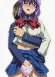 Rule 34 | 00s, 1boy, 1girl, anal, animated, animated gif, blue skirt, bow, bowtie, breasts, clothed sex, clothes lift, dildo, dildo under clothes, dildo under panties, double penetration, fujino shion, fukaya mamoru, grabbing, grabbing another&#039;s breast, grabbing from behind, hand in panties, hand under clothes, hatsu inu, hetero, open mouth, panties, pink panties, purple hair, pussy juice, red bow, red neckwear, school uniform, sex toy, short hair, skirt, skirt lift, stitched, tagme, third-party edit, underwear, vibrator, vibrator under clothes, vibrator under panties