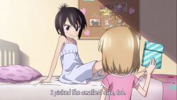 Rule 34 | + +, 0 0, 3girls, a channel, ahoge, air conditioner, animated, arm up, bare shoulders, bed, bedroom, bikini, black hair, blush, bow, brown hair, ceiling, ceiling light, closed eyes, closed mouth, closet, comforter, corkboard, curtains, desk, door, dot nose, dress, floor, food, fruit, glowing, glowing eyes, heart (symbol), hiding, holding, holding present, holding sack, ice cream, ichii tooru, indoors, light switch, long hair, medium hair, momoki run, multiple girls, navel, nishi yuuko, no shoes, no socks, oversized clothes, own hands clasped, own hands together, painting (object), pants, pillow, red eyes, sack, short sleeves, sitting, slippers, smile, sound, strawberry, stuffed animal, stuffed toy, subtitled, surprised, swimsuit, table, talking, video, white bikini