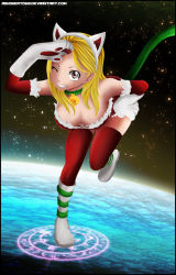 Rule 34 | animal ears, cat ears, cat tail, christmas, fairy tail, lucy heartfilia, red legwear, tail, thighhighs