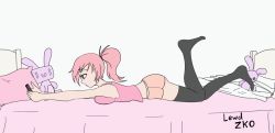 Rule 34 | 1girl, ahegao, animated, animated gif, arm up, artist name, ass, bed, black eyes, black thighhighs, bouncing breasts, breasts, cellphone, clothes lift, clothes pull, crystal (lewd-zko), empty eyes, female focus, female masturbation, from side, full body, hypnosis, jitome, lewd-zko, lying, masturbation, medium breasts, medium hair, midriff, mind control, nipples, no bra, no panties, no shoes, on back, on bed, on stomach, open mouth, phone, pink eyes, pink hair, pink shirt, pink shorts, ponytail, profile, rolling eyes, shirt, shirt lift, shorts, shorts pull, smartphone, solo, tank top, thighhighs, tongue, tongue out, watermark, white background, wide-eyed, zko