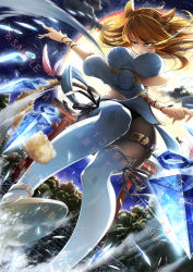 Rule 34 | 1girl, animal ears, artist name, black panties, black pantyhose, blonde hair, blue sky, breasts, cloud, cluseller, crop top, crossed arms, detached sleeves, dutch angle, facial mark, female focus, final fantasy, final fantasy xiv, green eyes, half-closed eyes, haze, highres, holding, holding weapon, ice, japanese text, jewelry, kunai, large breasts, long hair, looking at viewer, miniskirt, miqo&#039;te, moon, multicolored hair, necklace, night, night sky, ninja (final fantasy), outdoors, panties, pantyhose, red hair, sample watermark, shirt, shoes, skirt, sky, solo, star (sky), starry sky, streaked hair, swept bangs, tail, thigh strap, thighhighs, torii, translation request, tree, underwear, water, watermark, weapon, whisker markings, white shirt, white skirt, white thighhighs, yellow footwear
