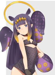 Rule 34 | 1girl, adapted costume, angry, animal ears, black choker, black dress, black gloves, black hair, blue eyes, breasts, chiba mochi, choker, covering privates, covering crotch, cutout above navel, dress, dress tug, embarrassed, gloves, gradient hair, halo, highres, hololive, hololive english, long hair, multicolored hair, ninomae ina&#039;nis, orange hair, pointy ears, short dress, sidelocks, single glove, small breasts, solo, straight hair, strapless, strapless dress, tentacle hair, tentacles, tube dress, v-shaped eyebrows, very long hair, virtual youtuber