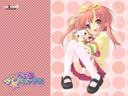 Rule 34 | 00s, 1girl, :d, akihime sumomo, bell, blush, bow, bowtie, collar, embarrassed, glasses, hair bow, heart, horns, hug, ito noizi, lamb, mary janes, nanatsuiro drops, neck bell, official art, official wallpaper, open mouth, panties, pantyshot, pince-nez, pink eyes, pink hair, plaid, plaid skirt, polka dot, polka dot background, school uniform, sheep, shoes, sitting, skirt, smile, solo, striped, sweater, thighhighs, twintails, underwear, upskirt, wallpaper, white panties, yuki-chan