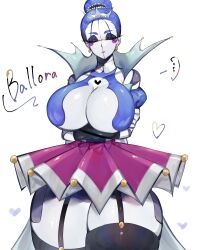 Rule 34 | 1girl, arms under breasts, ballora (fnaf), blue hair, breasts, cleavage, closed eyes, crossed arms, eyeshadow, five nights at freddy&#039;s, five nights at freddy&#039;s: sister location, garter straps, hair bun, highres, huge breasts, inner sideboob, makeup, mechanical arms, mechanical legs, pink skirt, revealing clothes, robot, robot girl, skirt, thick thighs, thighhighs, thighs, tiara, togetoge, underboob, wide hips, zettai ryouiki