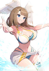 Rule 34 | absurdres, bikini, breasts, eunie (xenoblade), gonzarez, head wings, highres, large breasts, official alternate costume, solo, swimsuit, wings, xenoblade chronicles (series), xenoblade chronicles 3