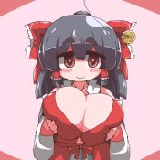Rule 34 | 1girl, 20s, alternate breast size, animated, aoihitsuji, ascot, bare shoulders, black hair, blush, bow, breast hold, breasts, brown eyes, cleavage, coin, collarbone, collared shirt, covered erect nipples, detached sleeves, female focus, frilled bow, frilled shirt collar, frills, grabbing own breast, hair bow, hair tubes, hakurei reimu, heart, heart-shaped pupils, holding, holed coin, huge breasts, hypnosis, japanese clothes, large breasts, long sleeves, looping animation, medium hair, miko, mind control, multicolored background, nontraditional miko, pendulum, pink background, pixel art, red ascot, red bow, red shirt, red vest, ribbon-trimmed sleeves, ribbon trim, shirt, short hair, sidelocks, sleeveless, sleeveless shirt, smile, solo, standing, submission, swinging, symbol-shaped pupils, touhou, twisted breasts, twisting, vest, video, white ascot, wide sleeves