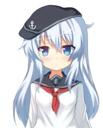 Rule 34 | 10s, 1girl, :o, anchor symbol, animated, animated gif, blue eyes, blush, emofuri, flat cap, hat, head tilt, hibiki (kancolle), kantai collection, long hair, long sleeves, looking at viewer, md5 mismatch, neckerchief, open mouth, safi, sailor collar, school uniform, serafuku, simple background, solo, swaying, triangle mouth, ugoira, upper body, white background, white hair