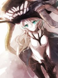 Rule 34 | 10s, 1girl, abyssal ship, aqua eyes, bad id, bad pixiv id, bodysuit, cape, gloves, glowing, glowing eyes, kantai collection, light trail, monster, nunucco, pale skin, personification, solo, staff, turret, white hair, wo-class aircraft carrier