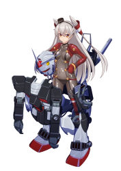 Rule 34 | 1girl, amatsukaze (kancolle), bodysuit, cleavage, commentary request, cosplay, grey bodysuit, gundam, gundam msv, hair tubes, hat, helmet, holding, holding helmet, kantai collection, long hair, looking at viewer, mecha, moke ro, multicolored bodysuit, multicolored clothes, neon genesis evangelion, plugsuit, prototype gundam, robot, robot costume, rx-78-2, see-through, see-through cleavage, silver hair, simple background, smokestack hair ornament, solo, souryuu asuka langley, souryuu asuka langley (cosplay), standing, test plugsuit, two side up, white background