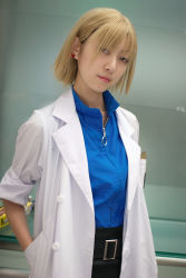 Rule 34 | akagi ritsuko, blonde hair, cosplay, lab coat, manami, neon genesis evangelion, photo (medium)