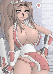 Rule 34 | 1girl, breasts, huge breasts, large breasts, ninja, non-web source, panties, ponytail, red panties, shiranui mai, snk, solo, takilmar, the king of fighters, underwear