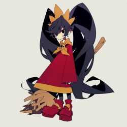 Rule 34 | 1girl, ashley (warioware), bad id, bad twitter id, big hair, black hair, black pantyhose, dress, flat chest, hairband, higa423, highres, long hair, looking at viewer, nintendo, pantyhose, red dress, red eyes, simple background, solo, stuffed animal, stuffed rabbit, stuffed toy, twintails, very long hair, warioware, white background