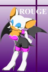 Rule 34 | absurdres, animal ears, breasts, cleavage, furry, highres, rouge the bat, smile, sonic (series), tail, wings