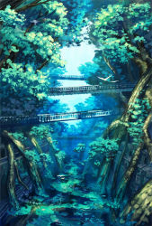 Rule 34 | bridge, day, garden, landscape, light, nature, no humans, panorama, perspective, river, ruins, scenery, sky, tree, water, yamakawa