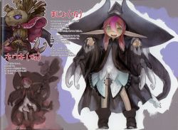Rule 34 | 1girl, black hat, blush, fangs, hat, highres, long sleeves, looking at viewer, medium hair, multicolored hair, open mouth, original, pink hair, pointy ears, red hair, scan, smile, solo, teeth, tsukushi akihito, yellow eyes