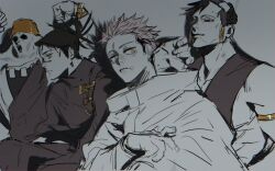 4boys choso_(jujutsu_kaisen) itadori_yuuji jujutsu_kaisen multiple_boys