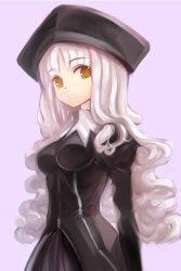 Rule 34 | 1girl, brown eyes, caren hortensia, ephtracy, fate/hollow ataraxia, fate (series), hat, long hair, solo, white hair, yellow eyes