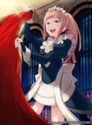 Rule 34 | 1girl, 40hara, apron, blue eyes, brown hair, felicia (fire emblem), fire emblem, fire emblem cipher, fire emblem fates, image sample, long hair, maid, maid apron, maid headdress, nintendo, official art, open mouth, ponytail, resolution mismatch, solo, source larger, sparkle