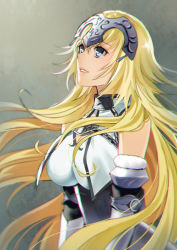 Rule 34 | armor, bad id, bad pixiv id, blonde hair, blue eyes, blush, breasts, circlet, cleavage, fate/apocrypha, fate (series), grey background, jeanne d&#039;arc (fate), jeanne d&#039;arc (ruler) (fate), jeanne d&#039;arc (third ascension) (fate), long hair, solo, very long hair, warrior