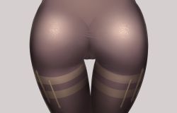 Rule 34 | 1girl, ass, ass focus, black pantyhose, cameltoe, cleft of venus, close-up, commentary request, from behind, ganyu (genshin impact), genshin impact, grey background, highres, pantyhose, simple background, solo, thigh gap, thighs, z282g